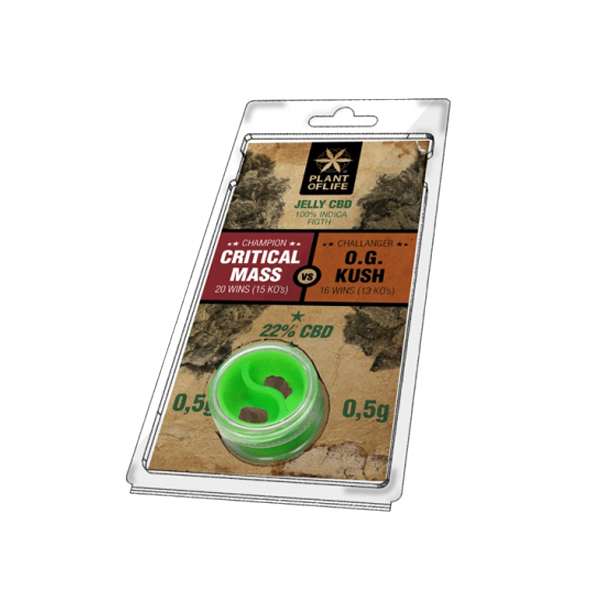 critical mass - og kush - jelly - 22% CBD- plant of life