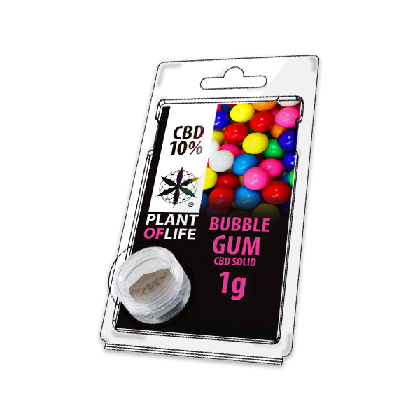 solid, 10% CBD, PLANT OF LIFE, bubble gum